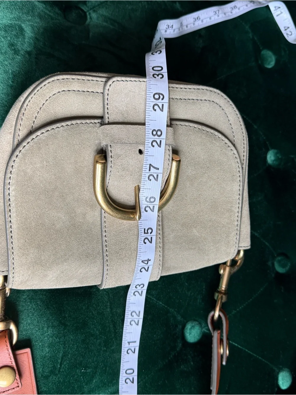 J.Crew NWT Italian Suede Buckle Crossbody Bag Olive Green J7204